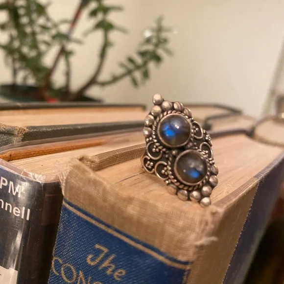 925 Labradorite Ring from Rajasthan - Picture 9 of 12